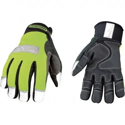 General Purpose Work Gloves: Medium, 3M Scotchlite, Microfleece & Synthetic Leather