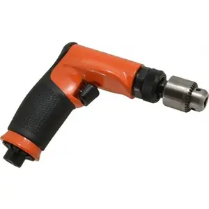 DOTCO 14CFS92-38 14 CF Series Non-Reversible Pistol Grip Pneumatic Drill, 1/4 in, 3,800 RPM Free Speed, Chuck Included