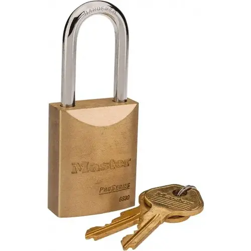 Padlock: Brass, 2-11/32" High, 1-9/16" Wide - pack of 6