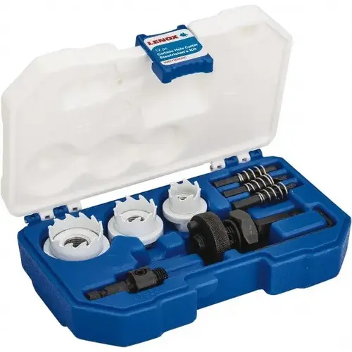 Electrician's Hole Saw Kit: 12 Pc, 7/8 to 1-3/8" Dia