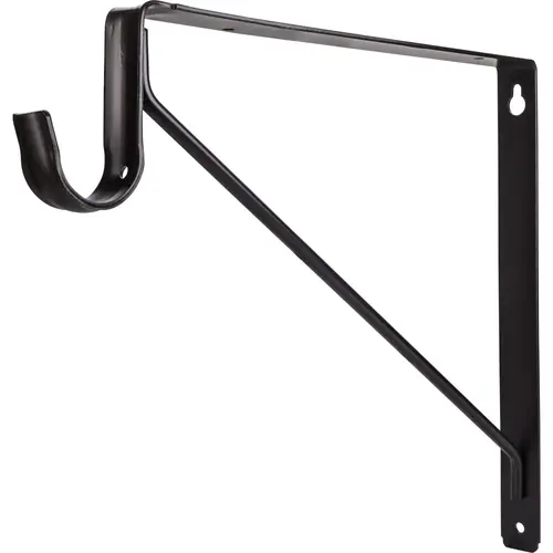 Dark Bronze Shelf Bracket with Rod Support for 1-5/16" Round Closet Rods Dark Bronze Shelf Bracket with Rod Support for 1-5/16" Round Closet Rods