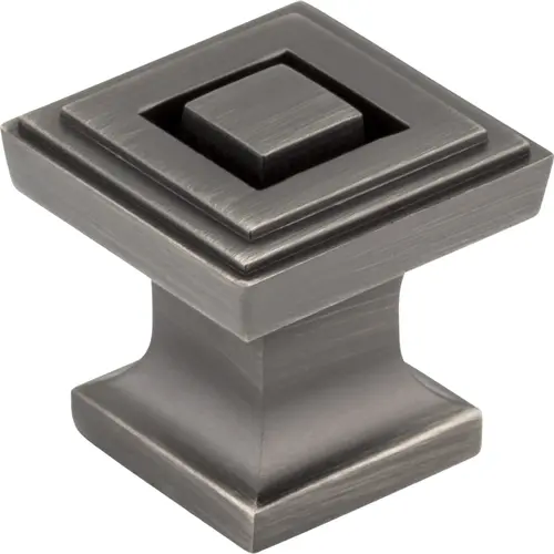 Delmar 1" Length Square Knob Brushed Pewter Delmar 1" Length Square Knob Brushed Pewter