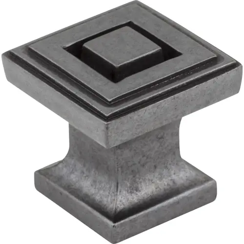 Delmar 1" Length Square Knob Gun Metal Delmar 1" Length Square Knob Gun Metal