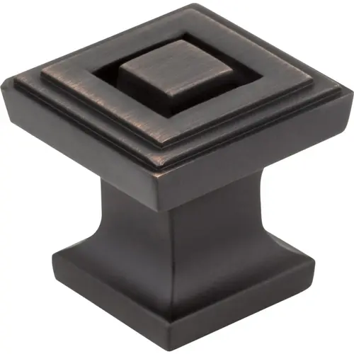 Delmar 1" Length Square Knob Brushed Oil Rubbed Bronze Delmar 1" Length Square Knob Brushed Oil Rubbed Bronze