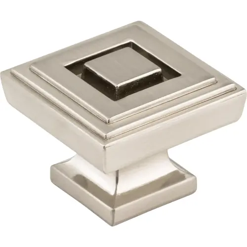 Delmar 1-1/4" Length Square Knob Satin Nickel Delmar 1-1/4" Length Square Knob Satin Nickel
