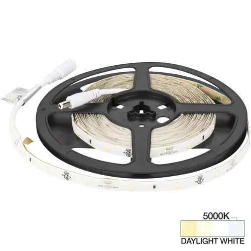 16 Ft, 49 Lumens/Ft. 12-volt Accent Output LED Tape Light, Single-White, Daylight White 5000K 16 Ft, 49 Lumens/Ft. 12-volt Accent Output LED Tape Light, Single-White, Daylight White 5000K