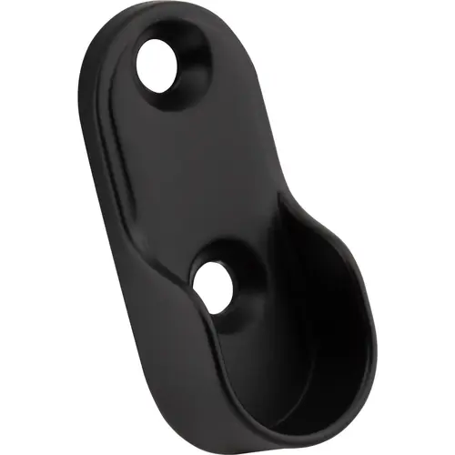 Matte Black Screw-In Mounting Bracket for Oval Closet Rods
