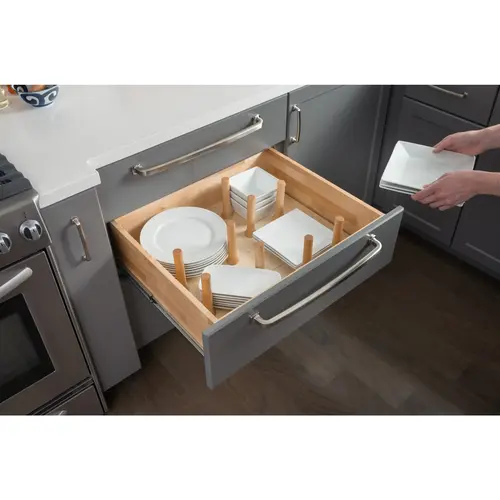 30" Peg Board Drawer Insert with 12 Pegs UV Coated