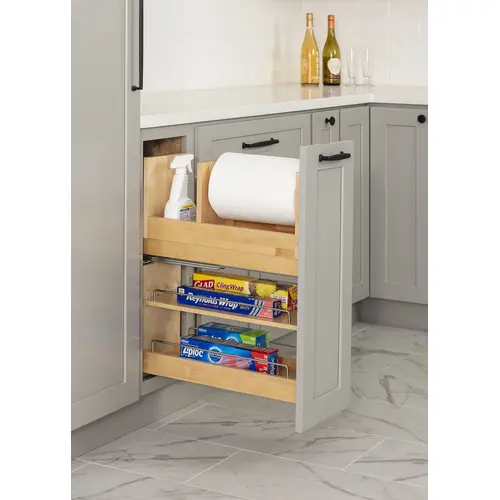 8" "No Wiggle" Soft-close Paper Towel Base Pullout UV Coated 8" "No Wiggle" Soft-close Paper Towel Base Pullout UV Coated