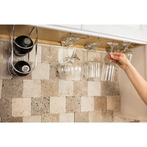 Polished Chrome Under Cabinet Stemware Rack Polished Chrome Under Cabinet Stemware Rack