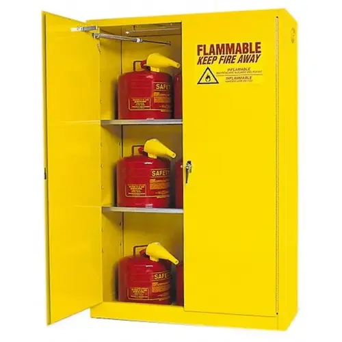 Flammable Liquid Storage Cabinet, Standard 45, Self-Close Door, 45 gal Cap, Yellow Flammable Liquid Storage Cabinet, Standard 45, Self-Close Door, 45 gal Cap, Yellow
