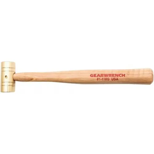 Brass Hammers with Fiberglass Handles, 0.5 lb Head, 1 in Face Clear Brass Hammers with Fiberglass Handles, 0.5 lb Head, 1 in Face Clear