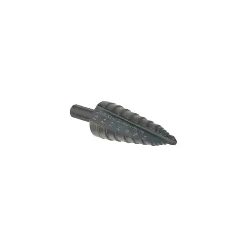 Step Drill Bit: 10 mm Shank Dia, High Speed Steel, 7 Hole Sizes Oxide Step Drill Bit: 10 mm Shank Dia, High Speed Steel, 7 Hole Sizes Oxide