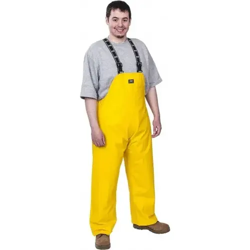 Bib Overalls: Size M, Yellow, Polyester & PVC