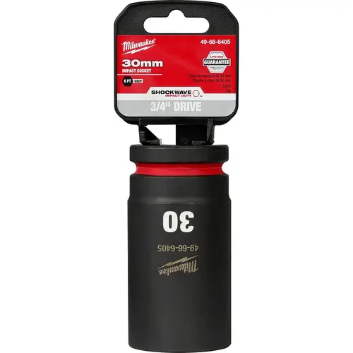 SHOCKWAVE Impact Duty Series Deep Impact Socket, 30 mm Socket, 3/4 in Drive, Square Drive, 6-Point Black Phosphate SHOCKWAVE Impact Duty Series Deep Impact Socket, 30 mm Socket, 3/4 in Drive, Square Drive, 6-Point Black Phosphate