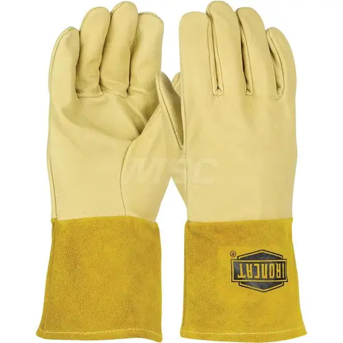 Welding Gloves: Size Medium, Uncoated, Grain Pigskin Leather, MIG Welding Applicatio - 2 per pack x72 packs