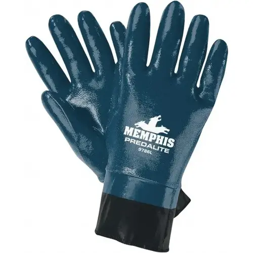 Chemical Resistant Gloves: Small, 15 mil Thick, Nitrile, Supported Pair