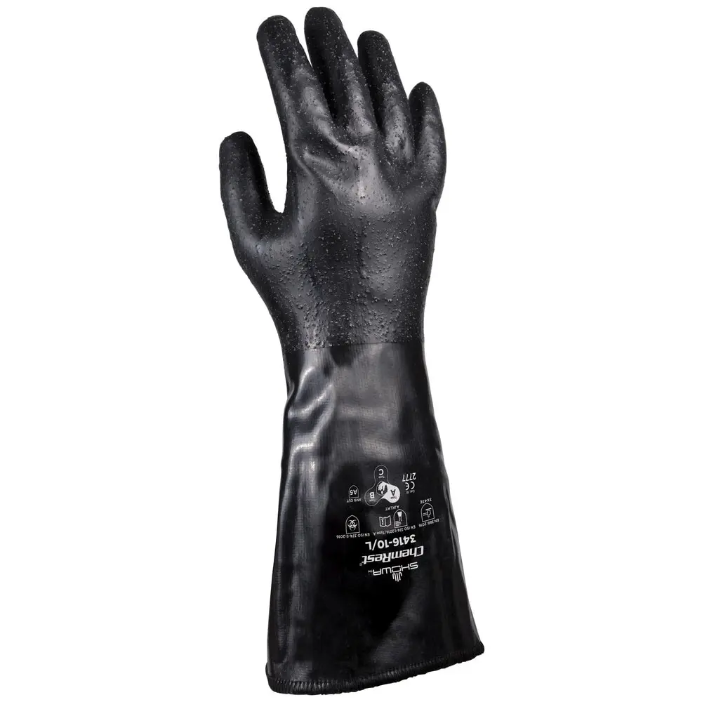 Showa 3416 Cut and Chemical Resistant Neoprene Gloves Rough XX-Large Blac - 2 per pack x72 packs 3416-11
