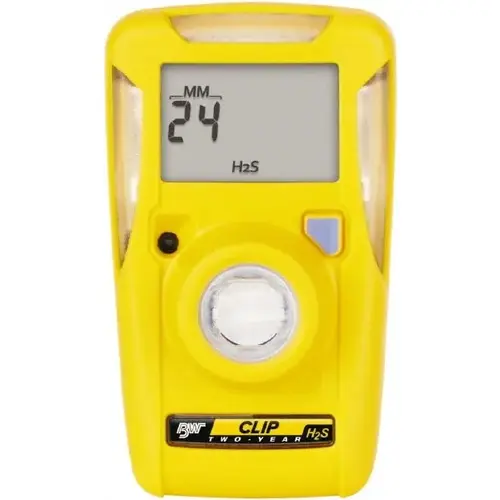 Clip Single-Gas Detector, Hydrogen Sulfide, Surecell, 10-15 ppm Alarm Setting