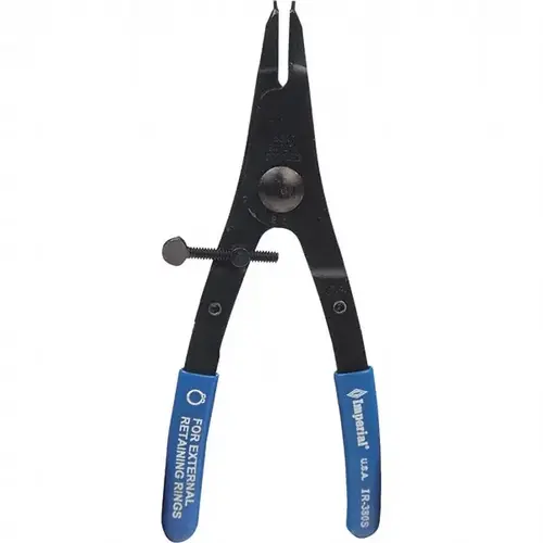 Retaining Ring Pliers; Type: External; Tip Angle: 0; Tip Type: Fixed; Handle Material: Steel w/Poly Grip; Tether Style: Not Tether Capable; Features: Adjustable Safety Stop to Prevent Ring Damage; NSN 5120-288-9717; Minimum Ring Size (Decimal Inch): 0.125 Retaining Ring Pliers; Type: External; Tip Angle: 0; Tip Type: Fixed; Handle Material: Steel w/Poly Grip; Tether Style: Not Tether Capable; Features: Adjustable Safety Stop to Prevent Ring Damage; NSN 5120-288-9717; Minimum Ring Size (Decimal Inch): 0.125