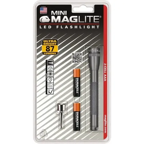 Mini Maglite LED Flashlight, 2 AAA, Gray - pack of 6 Mini Maglite LED Flashlight, 2 AAA, Gray - pack of 6