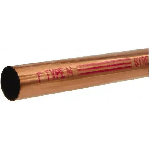5 ft Long, 1-1/8" OD x 1" ID, Grade C12200 Copper Water (M) Tube 5 ft Long, 1-1/8" OD x 1" ID, Grade C12200 Copper Water (M) Tube