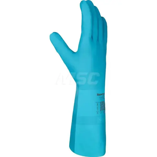 Flextril  Nitrile Chemical Gloves, 101 Flocked, 9/Large, Angel Blue Pair