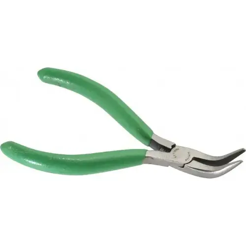 Electronic Pliers, Curved Long Nose, 9/32 in x 7/16 in W x 15/16 in L Jaw, Angular, Smooth Electronic Pliers, Curved Long Nose, 9/32 in x 7/16 in W x 15/16 in L Jaw, Angular, Smooth