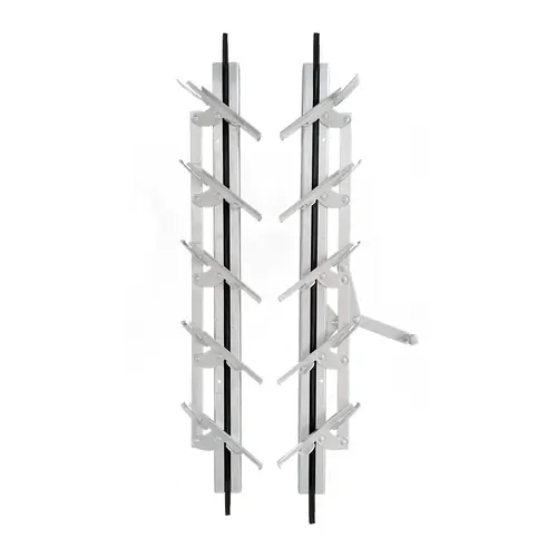 Jalousie Strip Hardware 18" Length 5 Blades Aluminum Pair