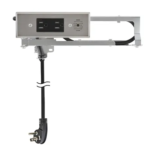 Docking Drawer, Blade with 2 x AC outlets 15 Amp Series, stainless steel Stainless steel colored Docking Drawer, Blade with 2 x AC outlets 15 Amp Series, stainless steel Stainless steel colored