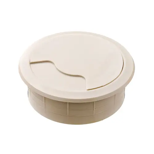 Plastic Cable Grommet, Two-Piece, Round, diameter 60 mm For workplace organization, Almond Beige