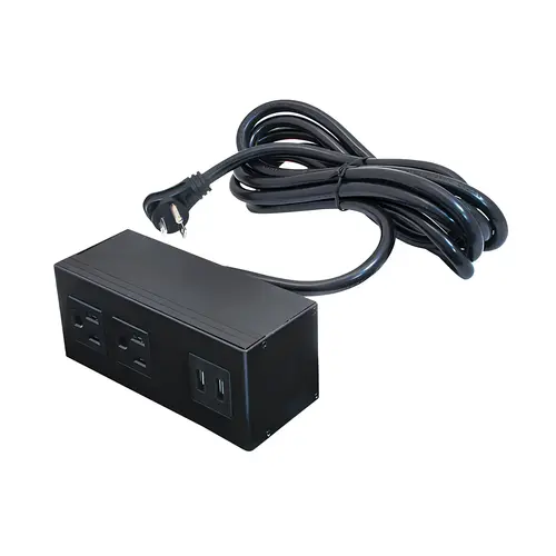Angled Power and Data Module, Dock 2110, with 2 Outlets, Surface Mount Black Housing: Black, epoxy coated Angled Power and Data Module, Dock 2110, with 2 Outlets, Surface Mount Black Housing: Black, epoxy coated