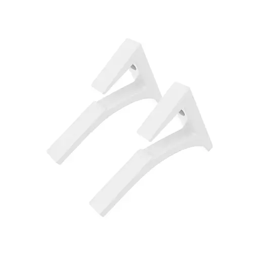 Aluminum Shelf Bracket for 3/8" to 1/2" Glass White Finish Pack of 2