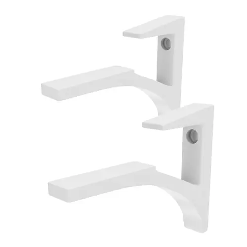 Aluminum Shelf Bracket for 5/8" to 3/4" Glass White Finish Pack of 2