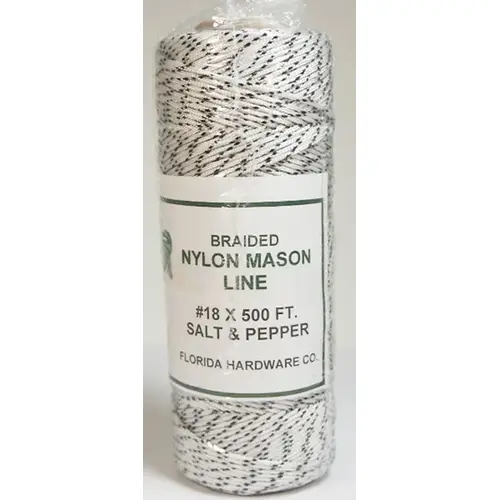 Braided Nylon Mason Twine-Salt & Pepper 18# x 500ft Braided Nylon Mason Twine-Salt & Pepper 18# x 500ft