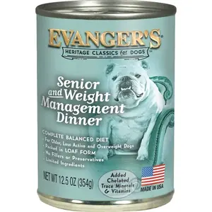 Evangers Dog Food H10127-XCP12 Heritage Classic Senior & Weight Management Food, 12.5 oz Can - pack of 12