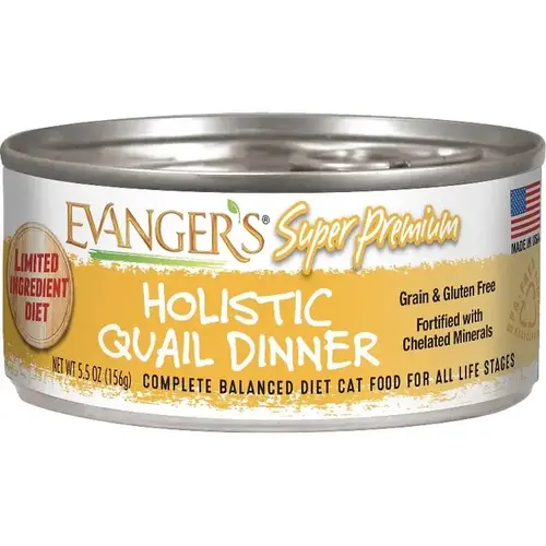 Super Premium Holistic Quail Dinner for Cats - 5.5 oz Can Super Premium Holistic Quail Dinner for Cats - 5.5 oz Can
