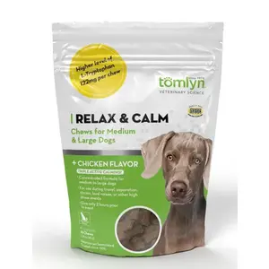 VETOQUINOL 079-429448 Tomlyn Relax & Calm Chicken Flavored Chew for Medium/Large Dogs - 30 count