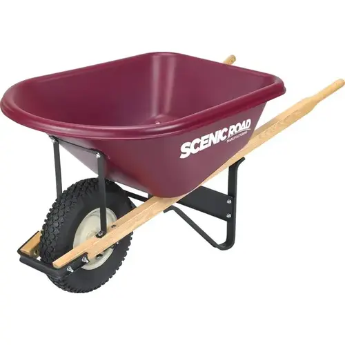 Single Wheel 6 cu ft w/ Steel Tray & Knobby Tire