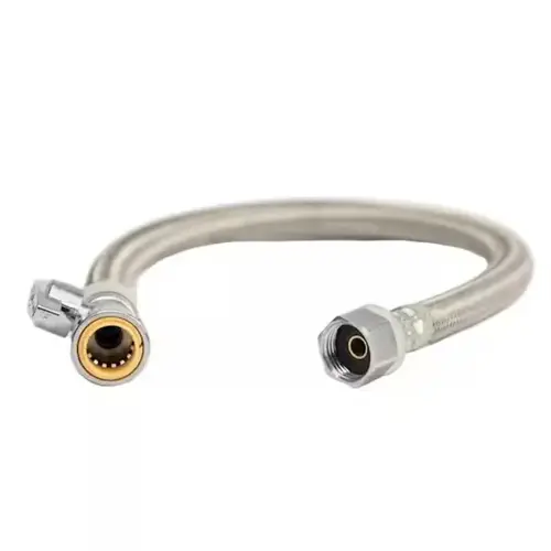 ProBite 1/2" Push-to-Connect x 1/2" FIP x 18" Straight Stop Faucet Connector