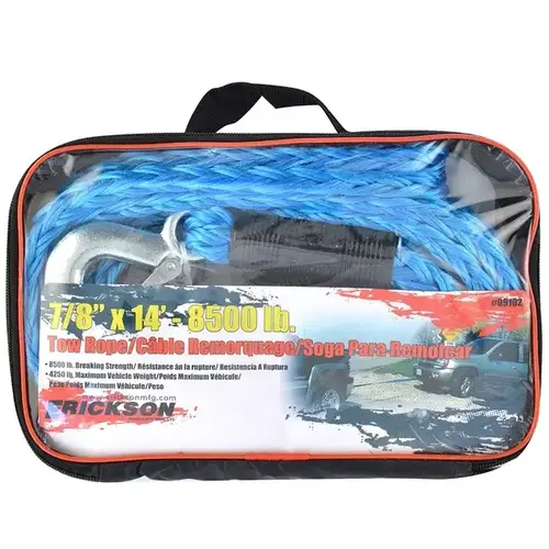 TOW ROPE 7/8"x 14 ft, 8500 lbs w/ Storage Bag