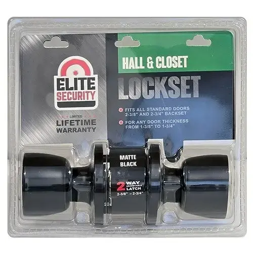 Elite Tulip Passage Lockset - Matte Black
