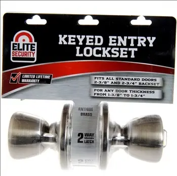 MR Brands LLC Elite Security Keyed Entry Lockset Tulip Style - Antique Brass 01989
