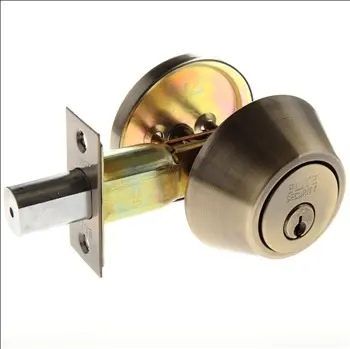 MR Brands LLC Elite Security Single Deadbolt Lock - Antique Brass 01981 MR Brands LLC Elite Security Single Deadbolt Lock - Antique Brass 01981