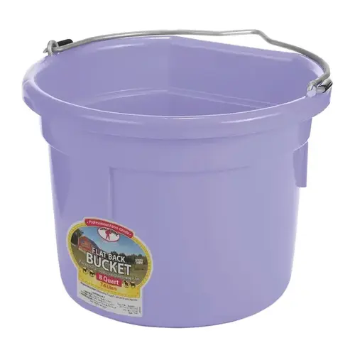 Miller Flat Back 8 Quart Plastic Bucket - Lavender