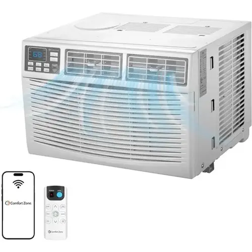 10,000-BTU Window-Mounted Smart Wi-Fi Room Air Conditioner w/ Remote Control