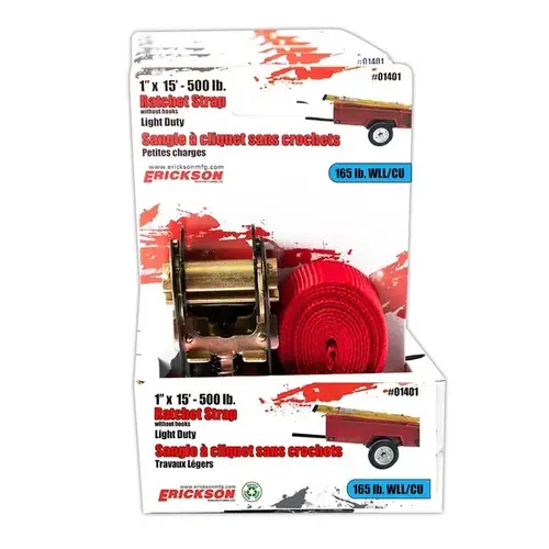 RATCHET TIE DOWN 1"x 15 ft, 500 lbs - (BULK) RATCHET TIE DOWN 1"x 15 ft, 500 lbs - (BULK)