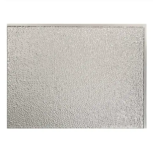 Fasade 18.25 in. x 24.25 in. Brushed Aluminum Hammered PVC Decorative Backsplash Panel Fasade 18.25 in. x 24.25 in. Brushed Aluminum Hammered PVC Decorative Backsplash Panel
