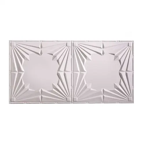Fasade Art Deco 2 ft. x 4 ft. Glue-Up PVC Ceiling Tile in Matte White Fasade Art Deco 2 ft. x 4 ft. Glue-Up PVC Ceiling Tile in Matte White
