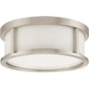 Nuvo Lighting 60/2859 Nuvo Lighting Odeon - 2" Light 13 Flush Dome, Satin White Glass Brushed NICKEL